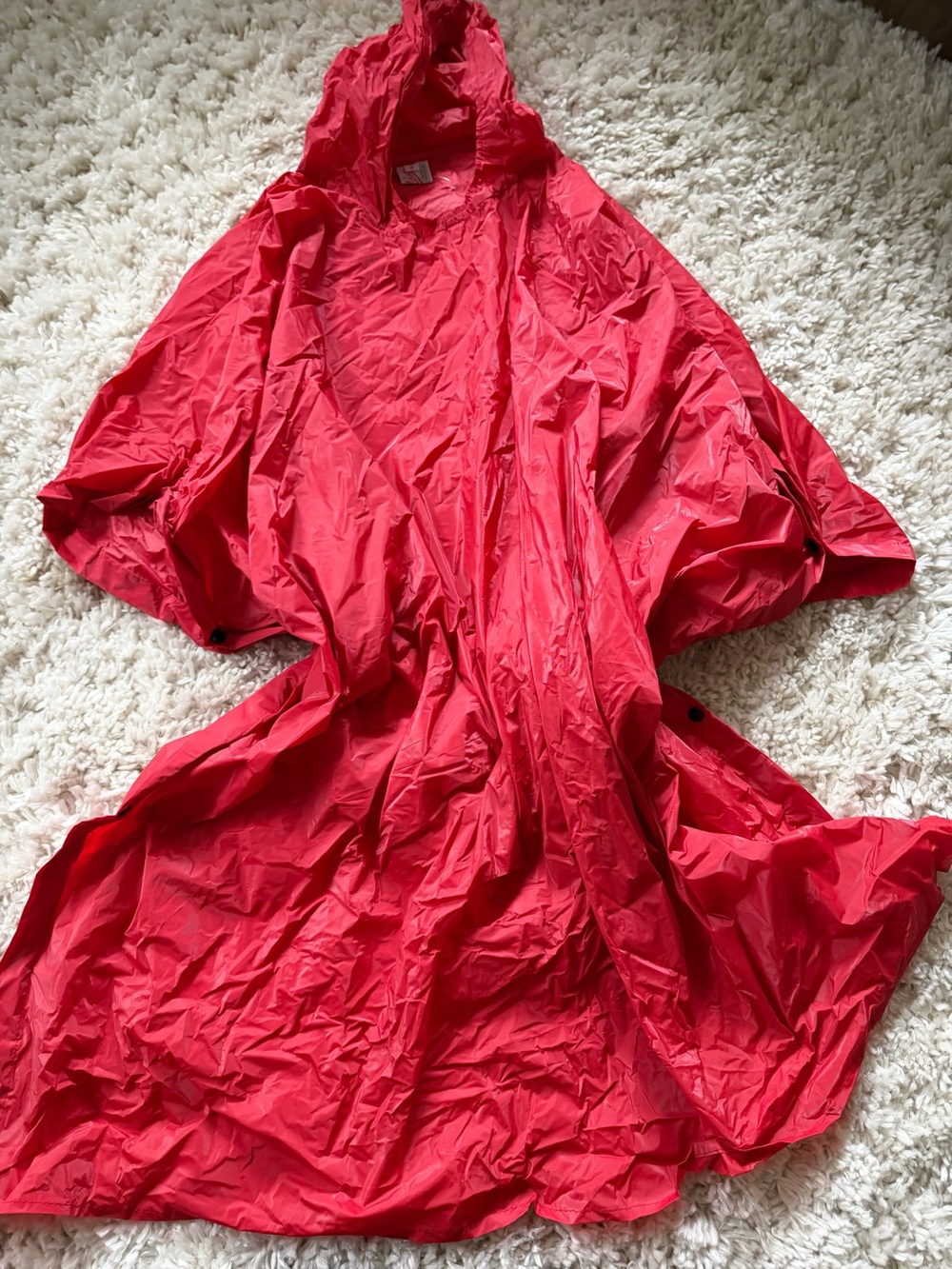 Red Hooded Trench poncho, wind rain women’s Coat – Lightweight Rain Shell